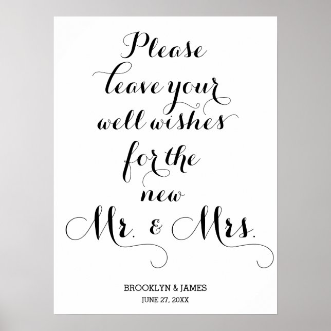 Poster Veuillez laisser la signature Mariage de votre pui (Devant)