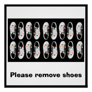 Poster Veuillez retirer l'affiche de chaussures de dalDes