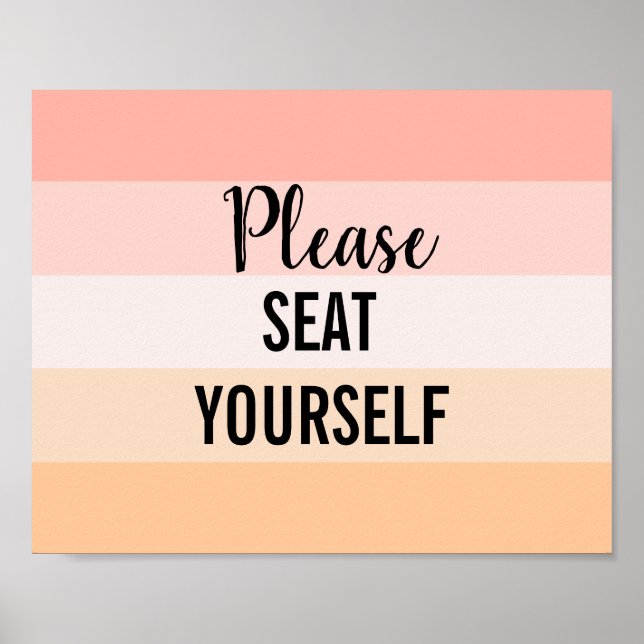 Poster Veuillez vous asseoir avec une citation de salle d (Devant)