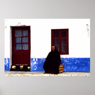 Poster Veuve, Nazarré, Portugal