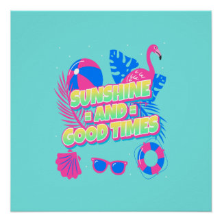Poster Vibes amusantes tropicales d'été
