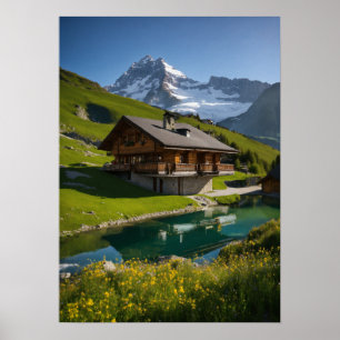 Poster Vibes Chalet Suisse - Carburant Votre Voyage