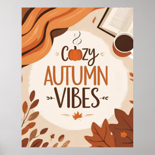 Poster Vibes d'automne confortables - Design plat minimal