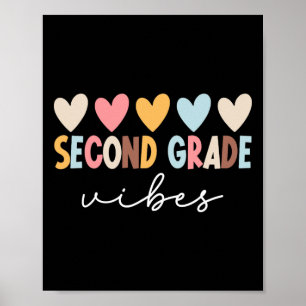 Poster Vibes de 2e année Premier jour d'école Bienvenue a