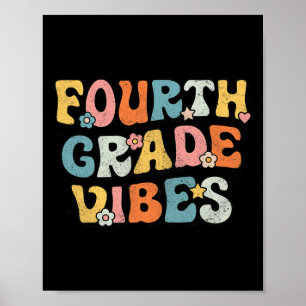 Poster Vibes de 4e année Équipe Rétro 1er jour de Scho