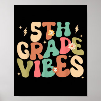 Poster Vibes de 5e année Groovy Retour à l'école