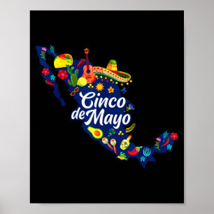 Poster Vibes de Cinco De Mayo - T-shirt Chapeau Mexicain