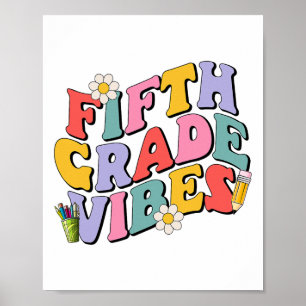 Poster Vibes de cinquième année Retour à l'école Équipe d