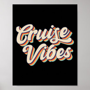 Poster Vibes de croisière Groovy Filles de vacances famil