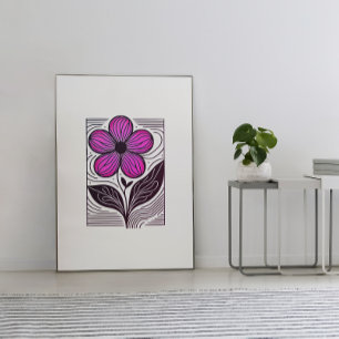 Poster Vibes de fleurs rétro