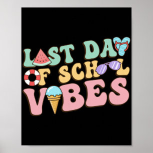Poster Vibes de la Dernière Journée d'École Été Rétro Ens