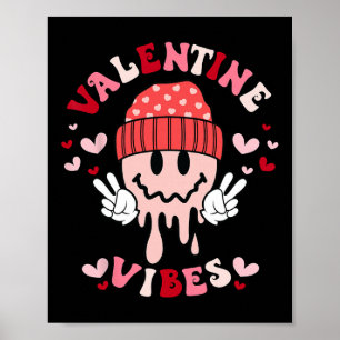 Poster Vibes de la Saint-Valentin Groovy Sourire de la Sa