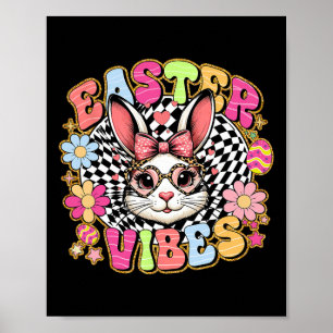 Poster Vibes de Pâques Lapin de Floral Œuf Coquette Arc