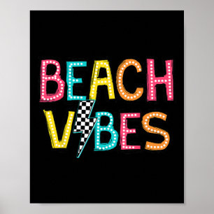 Poster Vibes de plage Bonjour Vacances été Fille Femmes A