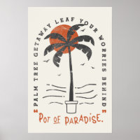 Vibes de plage Tropical Palm Tree Summer Sun Retro