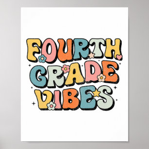 Poster Vibes de quatrième année - Équipe de 4e année Rétr