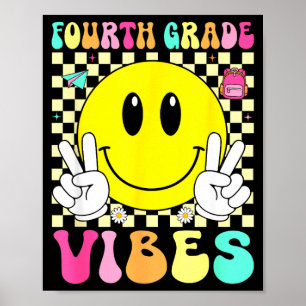 Poster Vibes de quatrième année visage sourire rétro reto