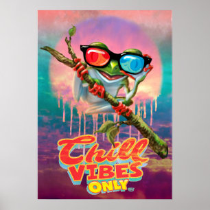Poster Vibes de réfrigération Uniquement Grenouille d'arb