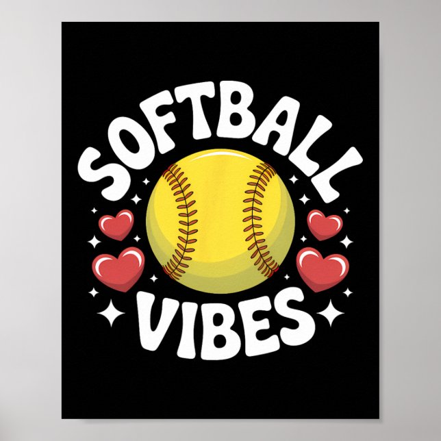 Poster Vibes de softball Équipe de softball de lancer rap (Devant)