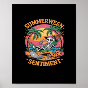 Poster Vibes de Summerween, Vacances d'été squelettiques,
