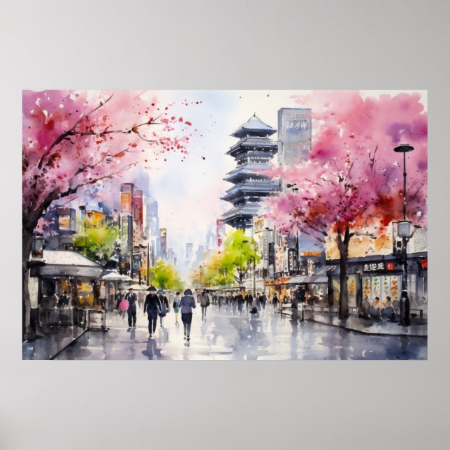 Poster Vibes de Tokyo - Art du paysage (Devant)