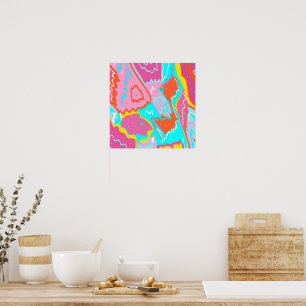 Poster Vibes d'été au bord de la piscine Art Abstrait