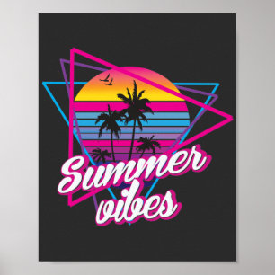 Poster Vibes d'été du coucher de soleil tropical