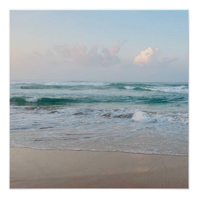 Poster Vibes d'été | Monogramme de soleil et de sable d'O (Devant)