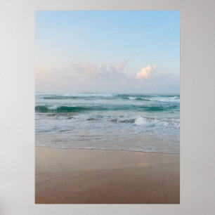 Poster Vibes d'été   Monogramme ombré de soleil et de sab
