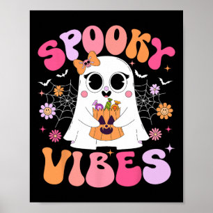 Poster Vibes éffrayant Ghost Retro Super Halloween Femmes