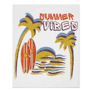 Poster Vibes été Vacances Vintage