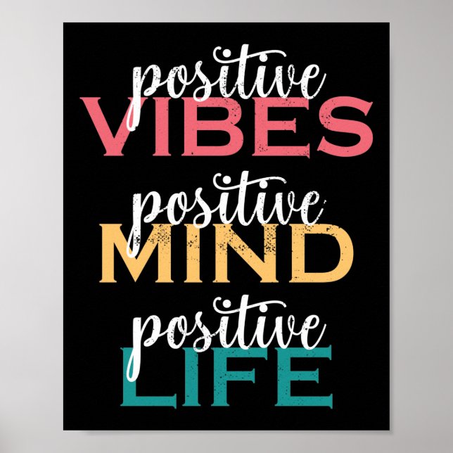 Poster Vibes positives Esprit positif Vie positive (Devant)