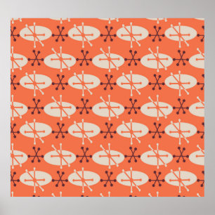 Poster Vibes rétro : Motif d'éclatement géométrique