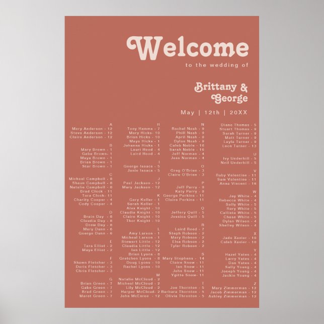 Poster Vibes rétro simples | Ancien siège alphabétique Ro (Devant)