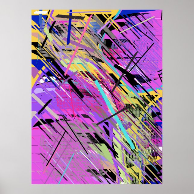 Poster Vibrant Abstrait 80s (Devant)