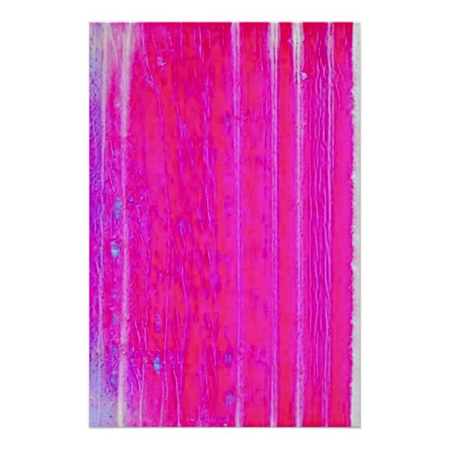 Poster Vibrant Abstrait rose et violet rayures Art (Devant)