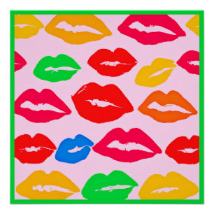 Poster Vibrant baisé par les couleurs Motif