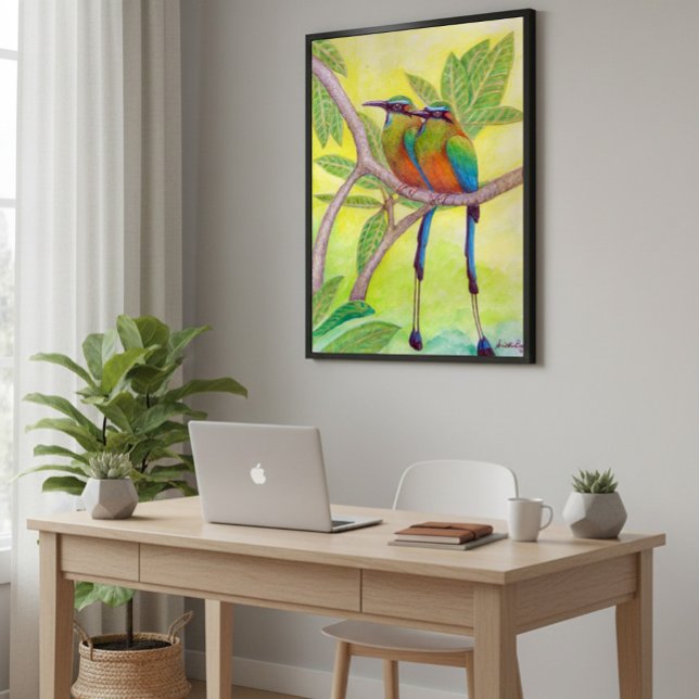 Poster Vibrant Birds Decor for Hallway, Office or Lounge (Créateur téléchargé)