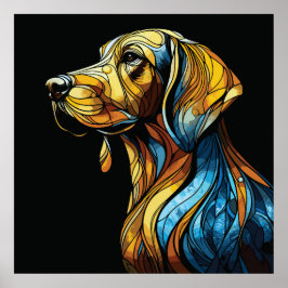 Poster Vibrant Canine Reverie - Oeuvre en Verre