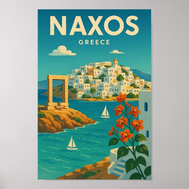 Poster Vibrant de Naxos Grèce (Devant)