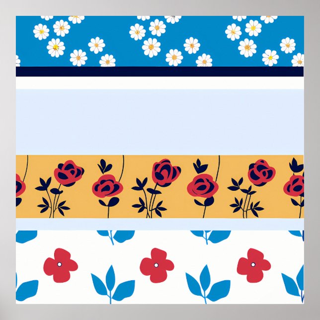 Poster Vibrant Floral Pattern Designs | Custom Art Prints (Devant)
