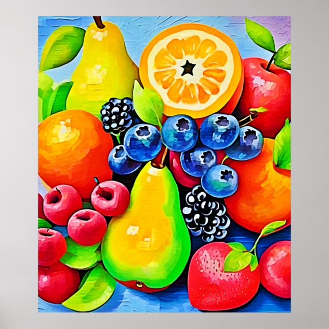 Poster Vibrant Fruit Still Life (Devant)