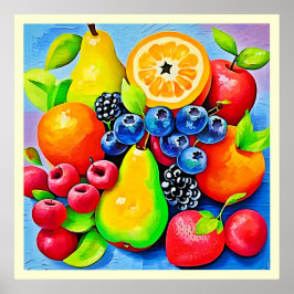 Poster Vibrant Fruit Still Life