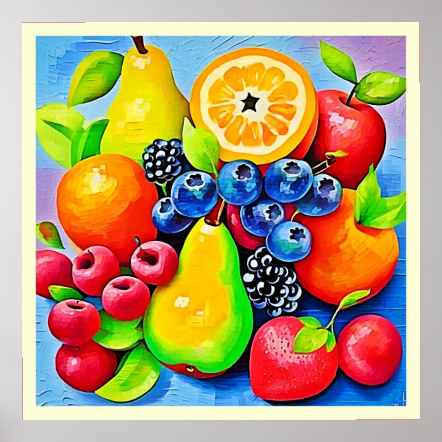 Poster Vibrant Fruit Still Life (Devant)