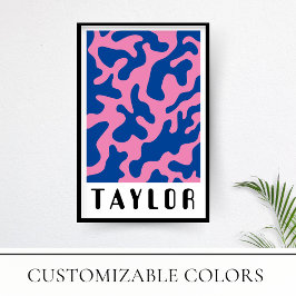 Poster Vibrant minimaliste rétro Motif funky