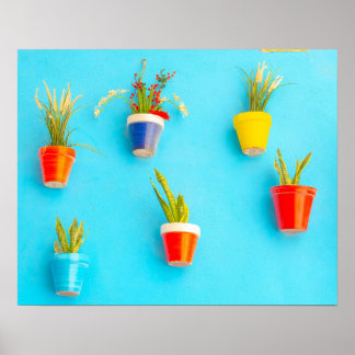 Poster Vibrant Valletta: Colorful Hanging Garden on Azure
