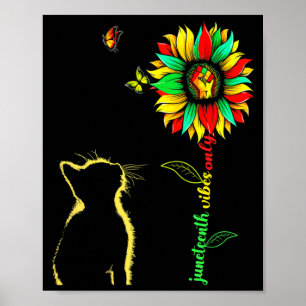 Poster vibrations de Juneteenth seulement 1865 tournesol
