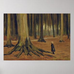 Poster Vicente van Gogh - Girl in the woods