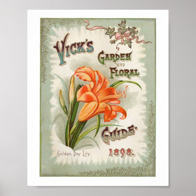 Poster Vick's Garden & Flower 1898 (Devant)