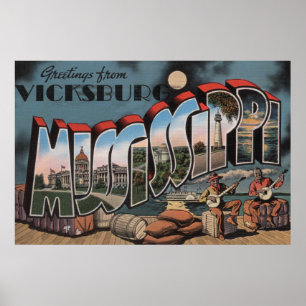 Poster Vicksburg, Mississippi - grandes scènes de lettre
